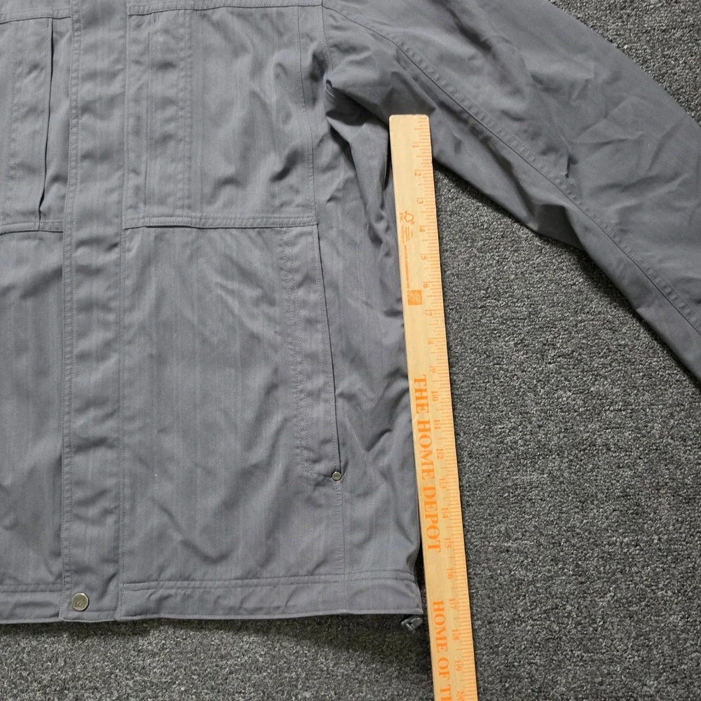REI Hooded Field Jacket Gray Mens Large Herringbone Utility Full Zip 883814